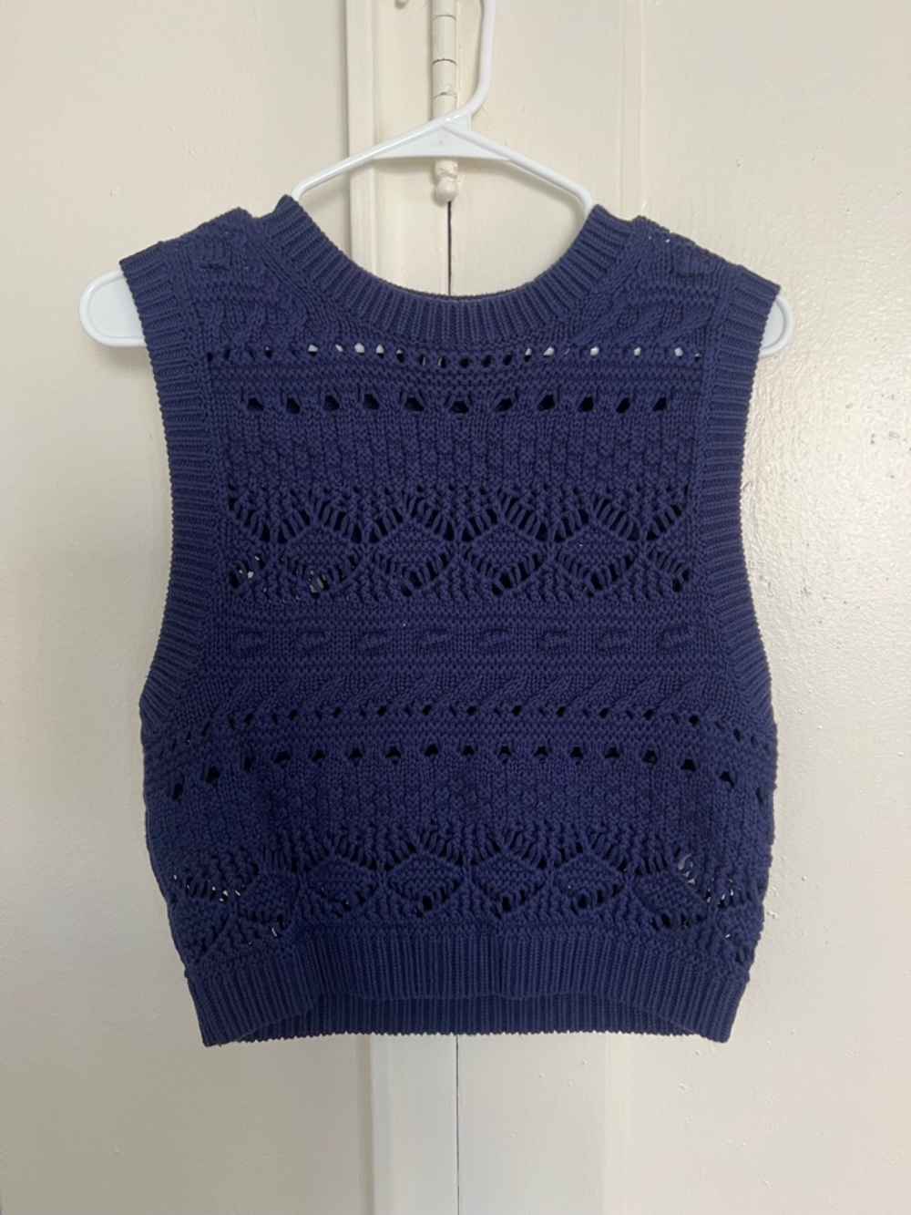 Madewell Navy Blue Cropped Knit Tank Top